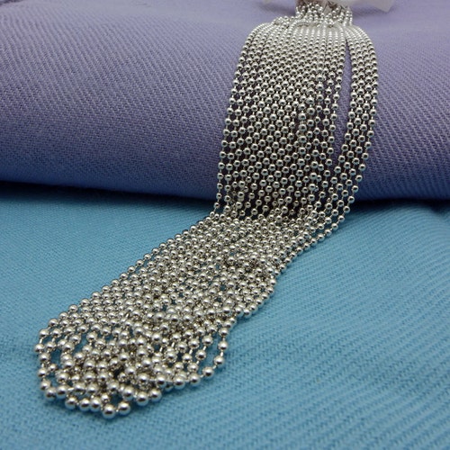 Sterling Silver Ball Bead Chain 925 Silver Necklace Chain Etsy