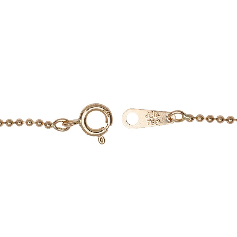 18k,Solid Gold,Solid Rose Gold,White Gold,750,14,16,18,20,22,24,26,28,30,1.5mm Ball Bead Chain Necklace
