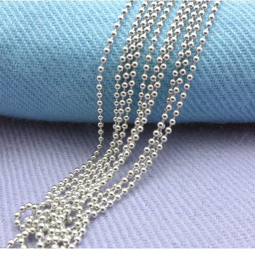 Sterling Silver Ball Bead Chain 925 Silver Necklace Chain Etsy