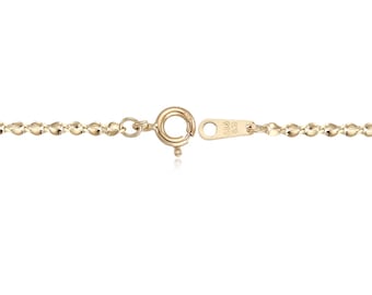 14K Gold,Twisted Mirror Chian Necklace,16"