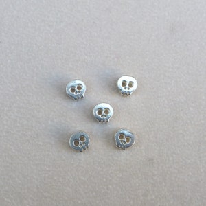 5pcs,925 Sterling Silver,Tiny Skull Charms,Pendent,DIY,Jewelry Making,Supplies,Findings,