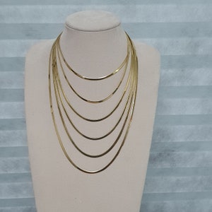18K Gold plattiert 925 Sterling Silber, 3,5, 4,5, 6 mm, Herringbone Halskette, 14 &quot;~ 24&quot;, Nickel-bleifrei, Schlangenkette Halskette