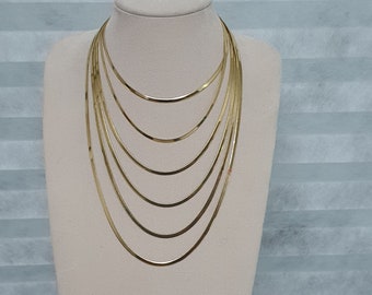 3 mm フレキシブル ヘリンボーン チェーン ネックレス 14K ホワイト