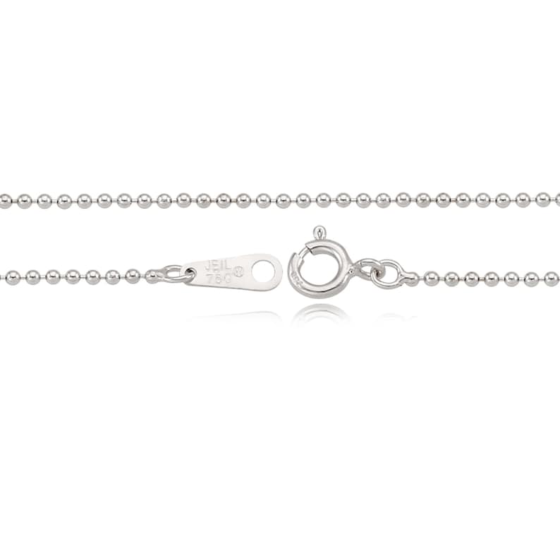 18k,Solid Gold,Solid Rose Gold,White Gold,750,14,16,18,20,22,24,26,28,30,1.5mm Ball Bead Chain Necklace