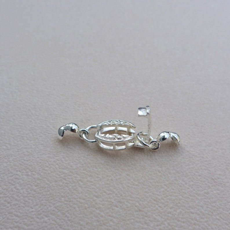 925 Sterling Silver,Box Clasp with end clamp,for Necklace or Bracelets,DIY,Jewelry making Craft. 画像 3