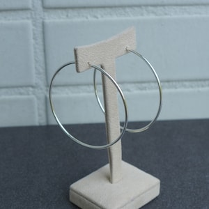 925 Sterling Silver,Big Size Hoop Earring,30mm,50mm,60mm. Wholesale Price.