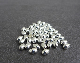 20pcs,925 Sterling Silver,Small Oval Ball Beads,Spacer,Wholesale Price,Jewelry Findings Jewelry Make Craft