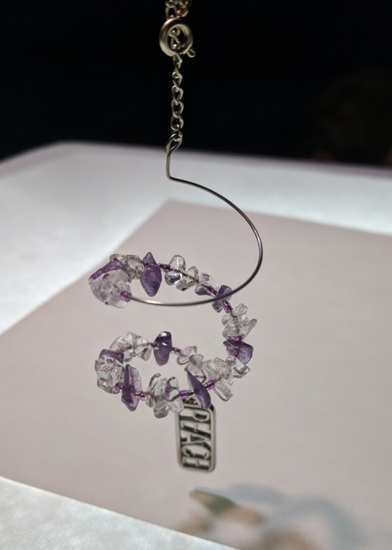 Sale Amethyst and Crystal Quartz Suncatcher Silver Peace