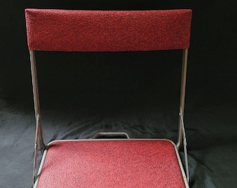 Retro Vinyl Tweed Portable Folding Seat Stadium Boating Camping Chair Outdoor Seating Gear
