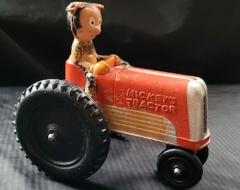 1940s Sun Rubber Mickey’s Tractor Walt Disney Decor Display Toy Mickey Mouse Collectible