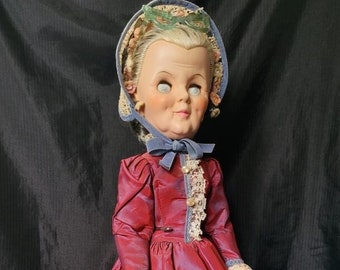 Grannykins Royal Doll Jolly Toy Grandma Doll Original Victorian Outfit Stand 20” Collectible