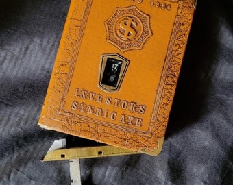 Investors Syndicate Leather Bound Book Cash Coin Bank Perpetual Calendar Key