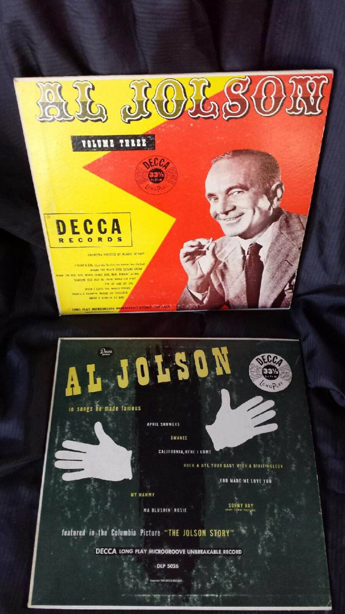 FIVE Original Al Jolson Records Lot Decca LP 33 RPM Vinyl Etsy