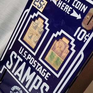 US Postage Stamp Coin Operated Vending Machine Art Deco Porcelain ...