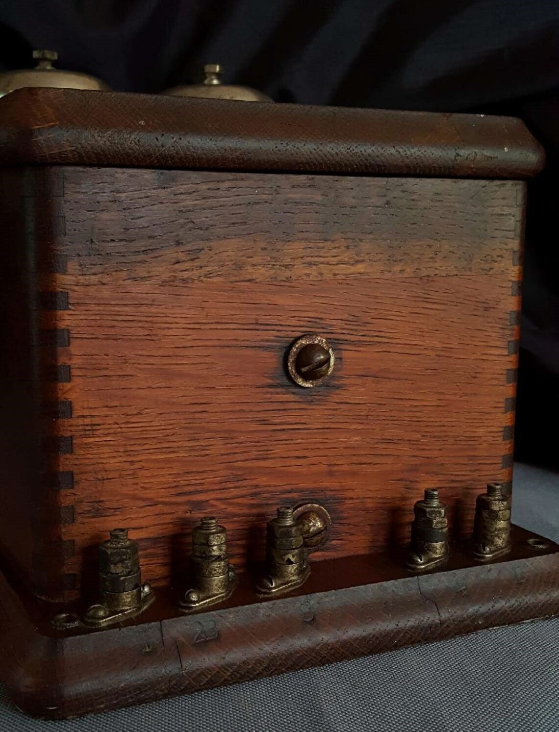 Antique Hand Crank Phone Wooden Box Coffin Wall Mount Kellogg Etsy