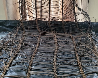 Antique Fringed Leather Horse Fly Net Primitive Equestrian Wall Art Display Decor