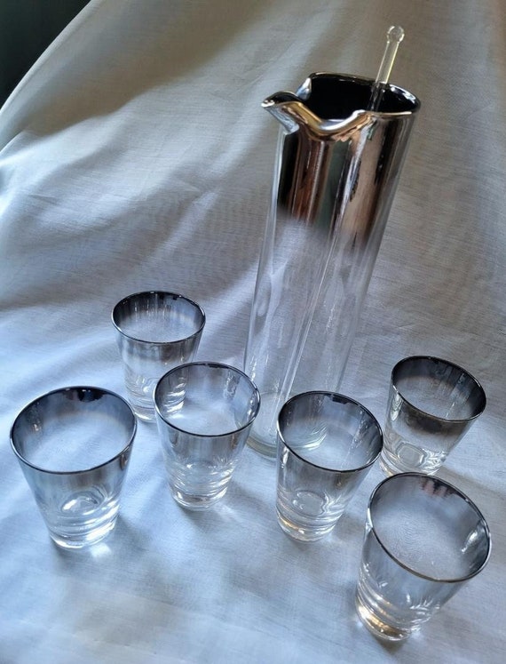 Mid Century Set Pitcher 6 Rocks Glasses Stirrer Dorothy Thorpe Style  Serveware Ombre Liquor Glassware Collectible - Etsy