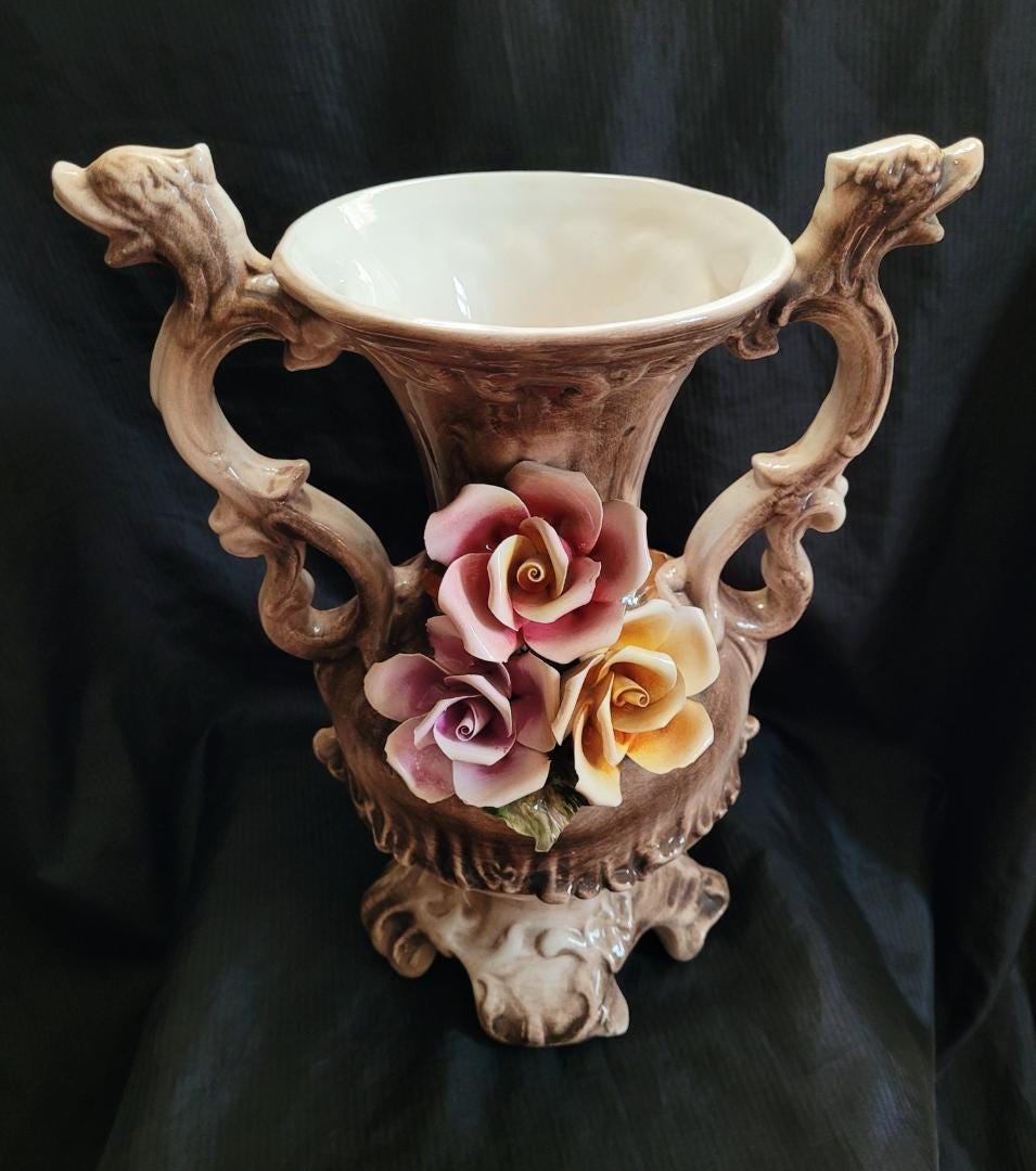 Rare Capodimonte Italy Porcelain Vase - Etsy