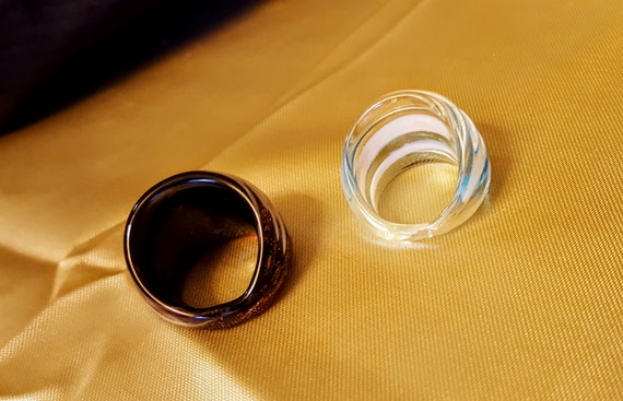 Set of Blown Glass Rings Handcrafted Swirl Bands … - image 3