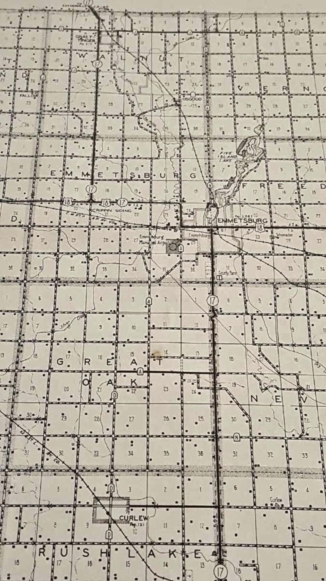 Vintage Map Palo Alto County Iowa Highway & Transportation Etsy