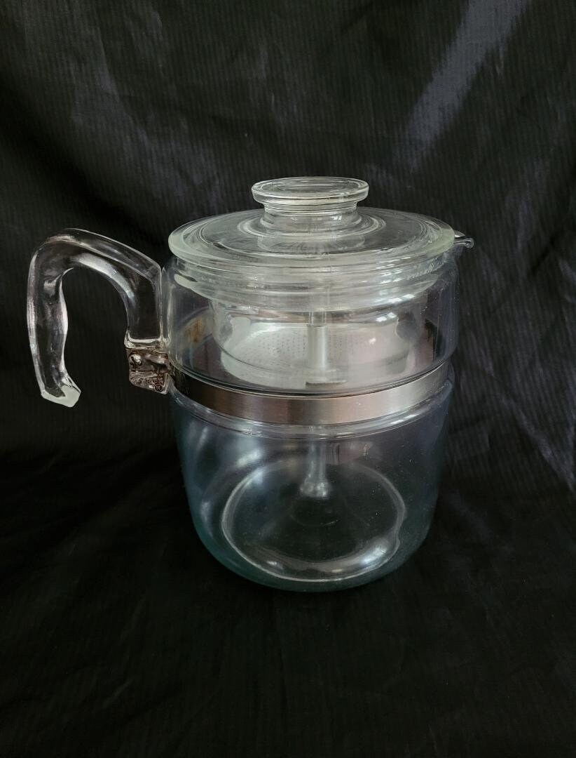 Vintage PYREX Flameware Glass Percolator 9 Cup Coffee Pot 7759-B Complete  Set and More for Sale in Champaign, IL - OfferUp