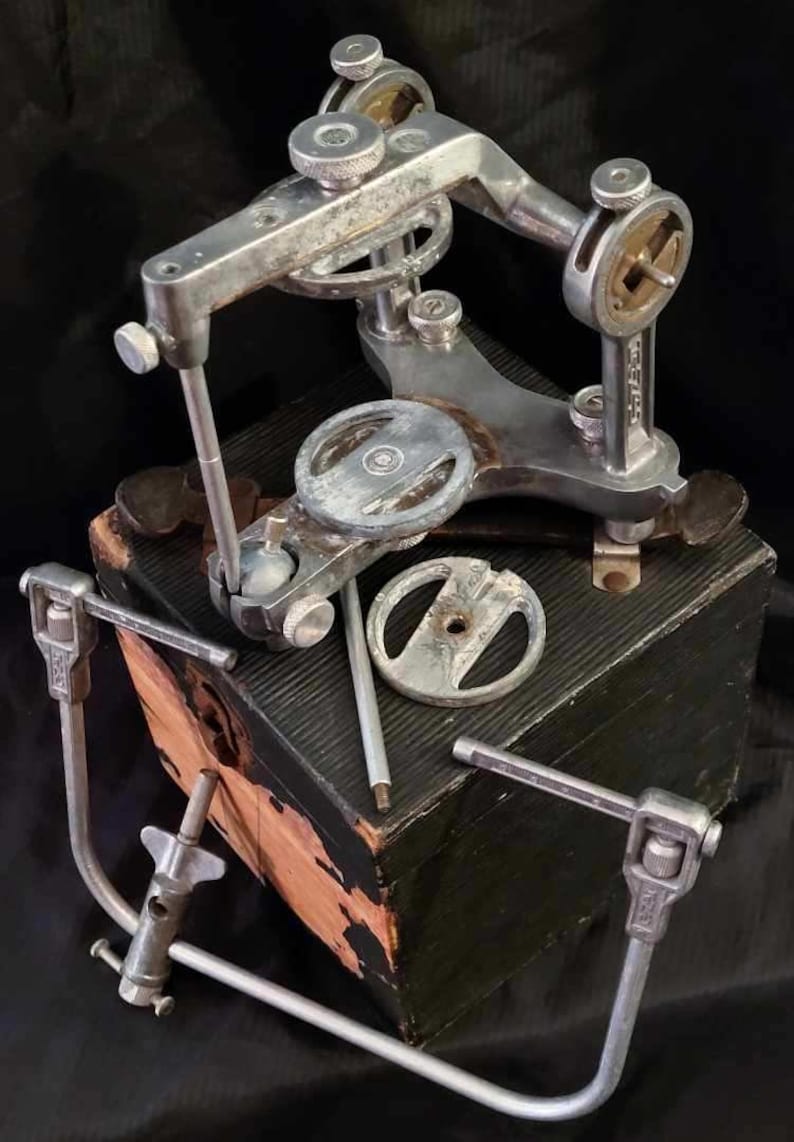 Antique Hanau Adjustable Dental Articulator Wood Case Face Bow Etsy