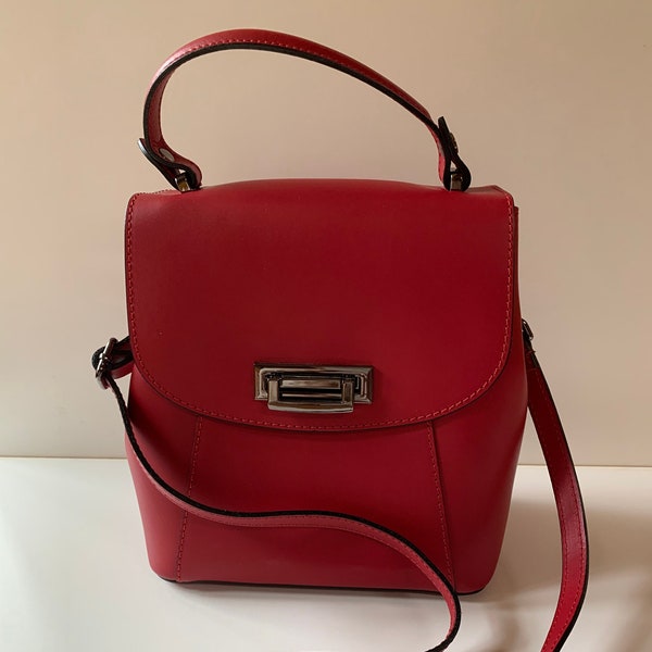 Italian Red Leather Bag NEW PRICE