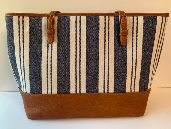 Navy Stripe Two-Piece Tote - image 2