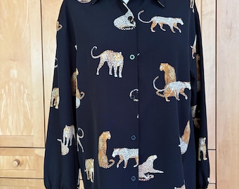 Blusa de leopardo de manga larga