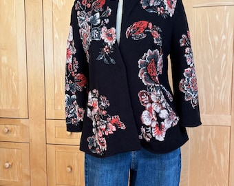 Chaqueta de punto floral de Anthropologie