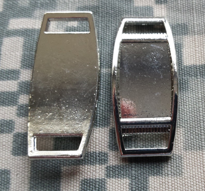 Blank Silver Rectangle Shoelace Paracord Charm 11 X 16 Mm W/ Etsy