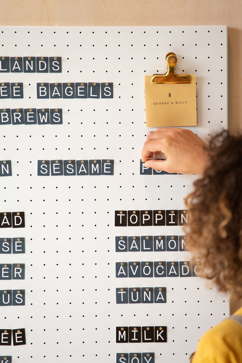 Metal Pegboard Letter Display Cafe Menu Board Wall Menu Etsy