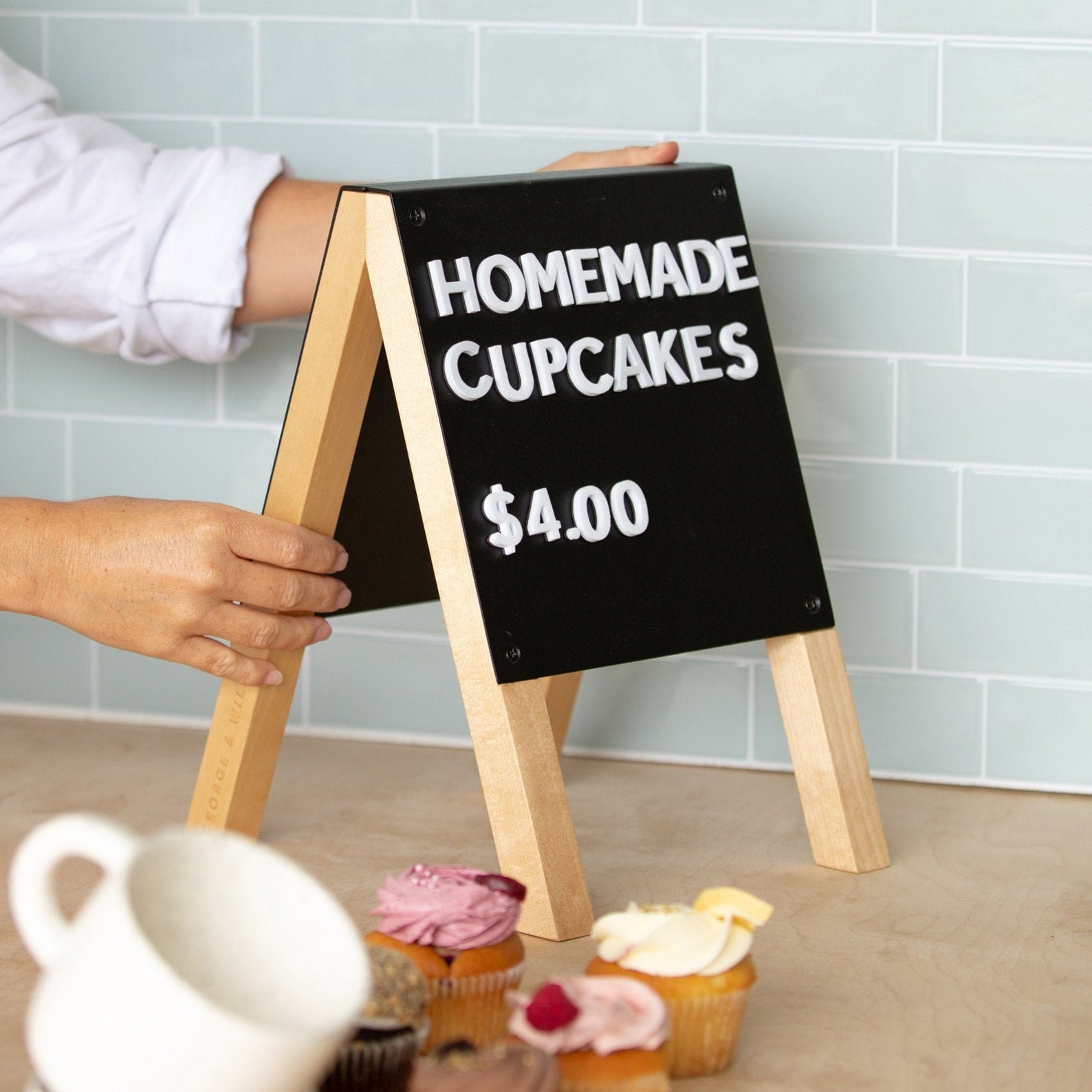 Wooden Tabletop Sign Mini AFrame Cafe Signage Table Etsy