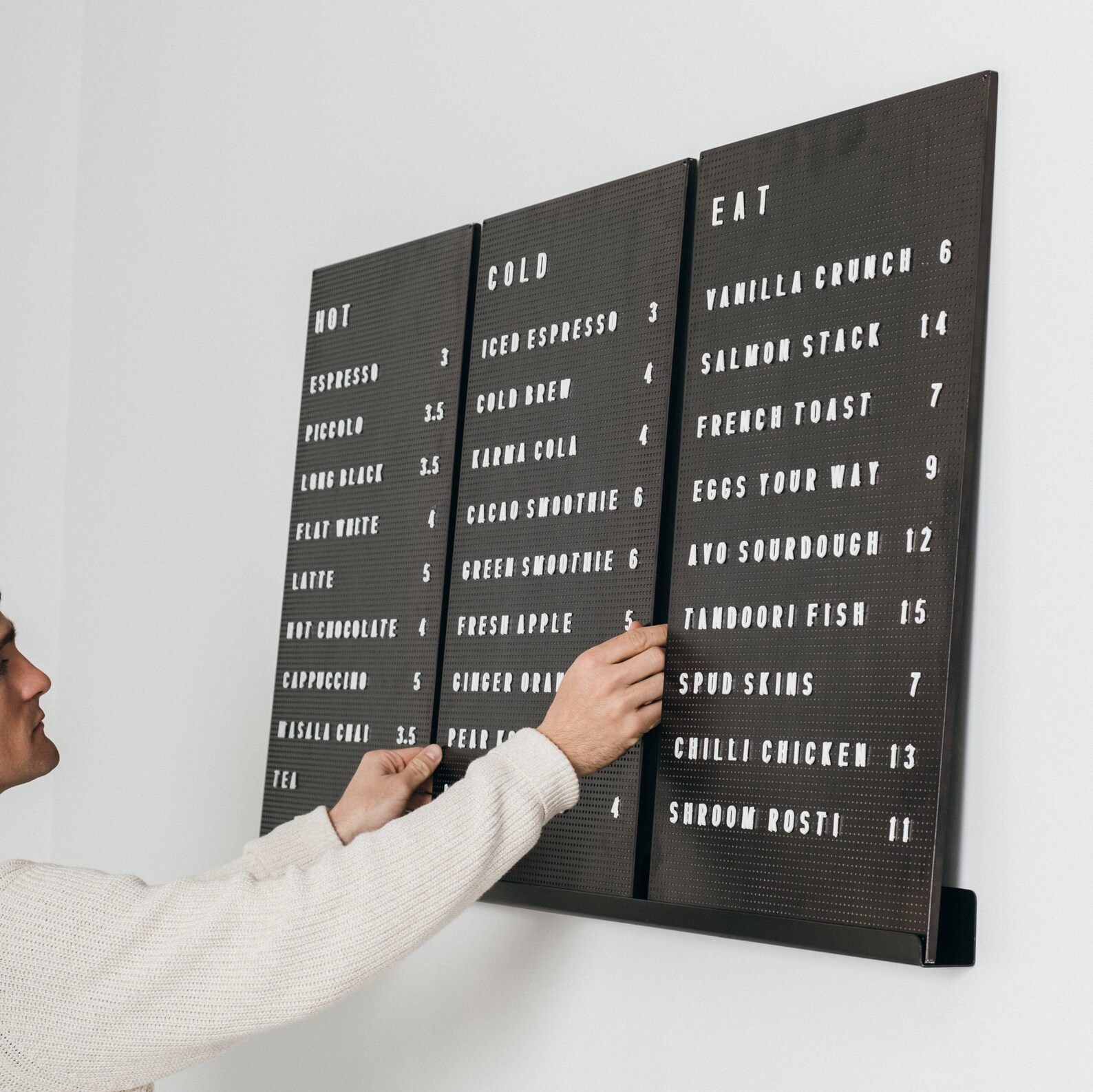 Peg board Display Park Letter Board Coffee Shop Menu Peg Etsy