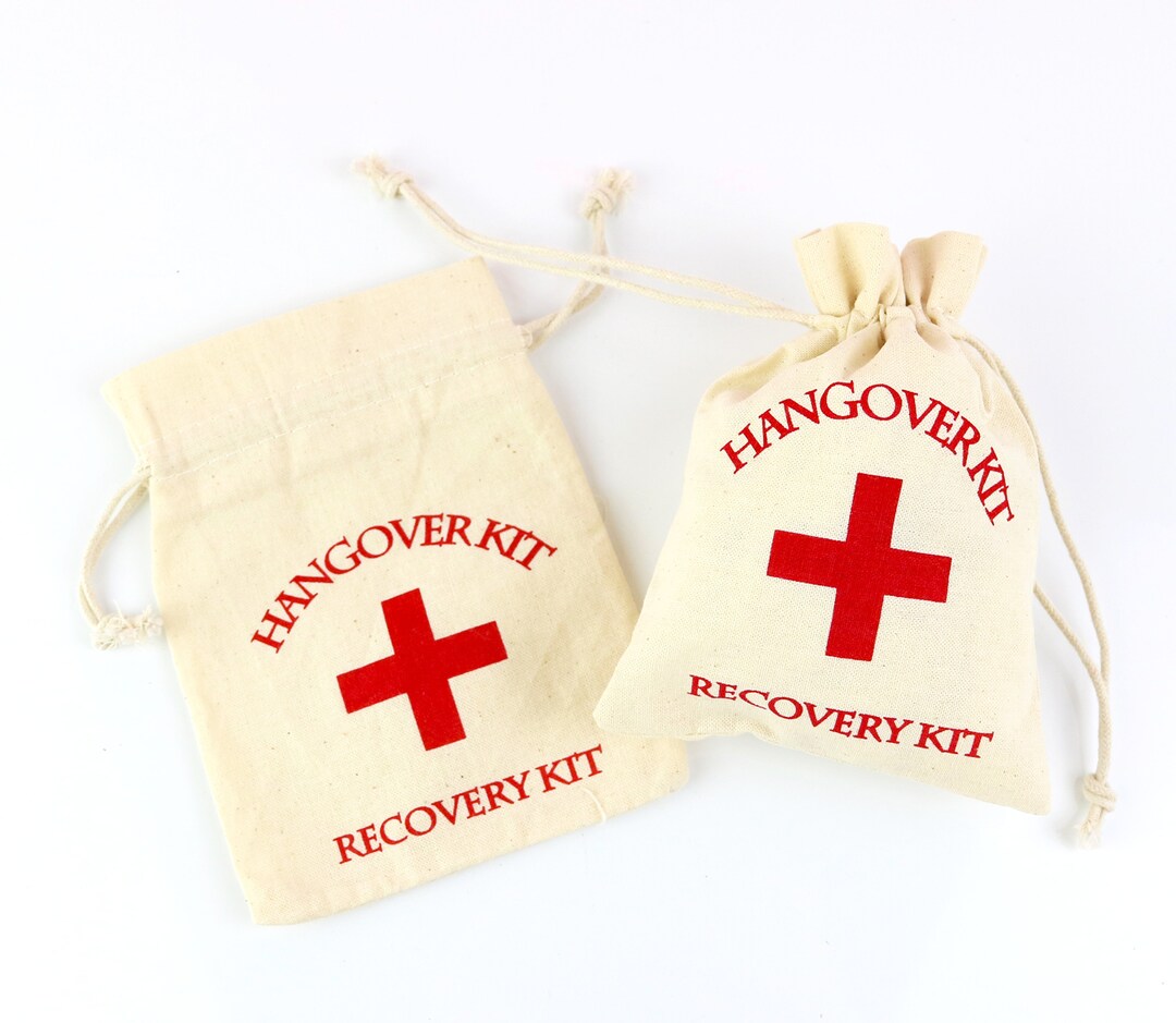 HANGOVER KIT BAG Wedding Recovery Kit Hen Party Bachelorette 4 in X 5.5