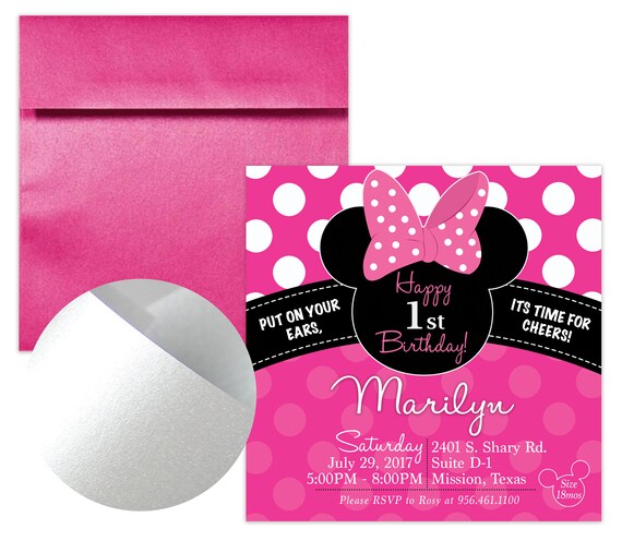 Minnie Mouse Invitation Envelope Birthday Invitation Etsy Singapore