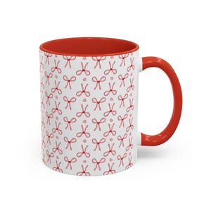 Pretty Pink Bows Accent Coffee Mug, Coquette, Birthday Gifts, Novelty Cups, Home Decor, Gifts for her