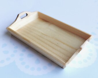 Dollhouse Miniature White Breakfast in Bed Serving Tray with Handles #SD976WH