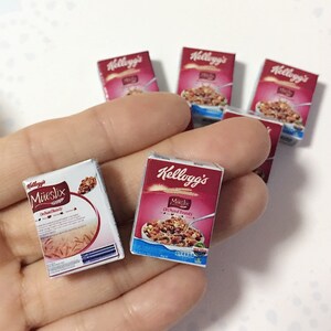 1 box Miniature Cereal Box,Miniature Cereal,Miniature Corn Flakes Box,Miniature breakfast,Dollhouse,Miniature box image 2