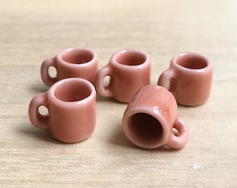 5 Miniature Empty Mug,Miniature Empty cup,Miniature Empty Coffee Cup,Dollhouse ceramic Mug,Miniature Mug,DIY Mug,miniature ceramic cup