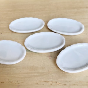 5Miniature Ceramic Plate,Miniature Food Plate,Dollhouse Plate,Miniature tray,Ceramic Plate,Miniature food accessories,Miniature DIY