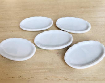 5Miniature Ceramic Plate,Miniature Food Plate,Dollhouse Plate,Miniature tray,Ceramic Plate,Miniature food accessories,Miniature DIY