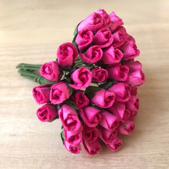 25 50 100pcs 7x13mm Miniature Mulberry Paper Flower Flor De Etsy