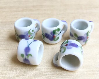 5 Miniature Empty Mug,Miniature Empty cup,Miniature Empty Coffee Cup,Dollhouse ceramic Mug,Miniature Mug,DIY Mug,miniature ceramic cup