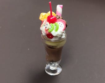 Miniature Ice Cream, Miniature Sweet,Dollhouse Food,Miniature Ice,Chocolate Ice cream,miniature fruit,Dollhouse Icecream,Dollhouse Sweet