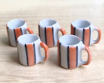 5 Miniature Empty Mug,Miniature Empty cup,Miniature Empty Coffee Cup,Dollhouse ceramic Mug,Miniature Mug,DIY Mug,miniature ceramic cup