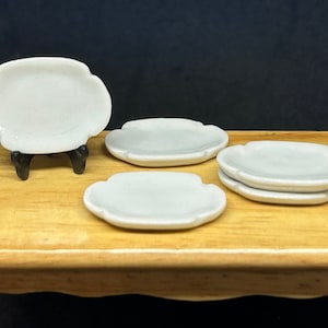 5 pcs.Miniature Ceramic Plate,Miniature Food Plate,Dollhouse Plate,Miniature tray,Ceramic Plate,Miniature food accessories,Miniature DIY