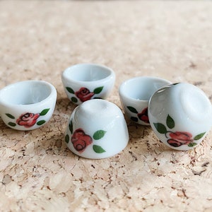 5 Miniature Bowl,Mini Ceramic  Bowl,Miniature food Bowl,Miniature Plate, Dollhouse Bowl,Dollhouse Accessories,Dollhouse Plate