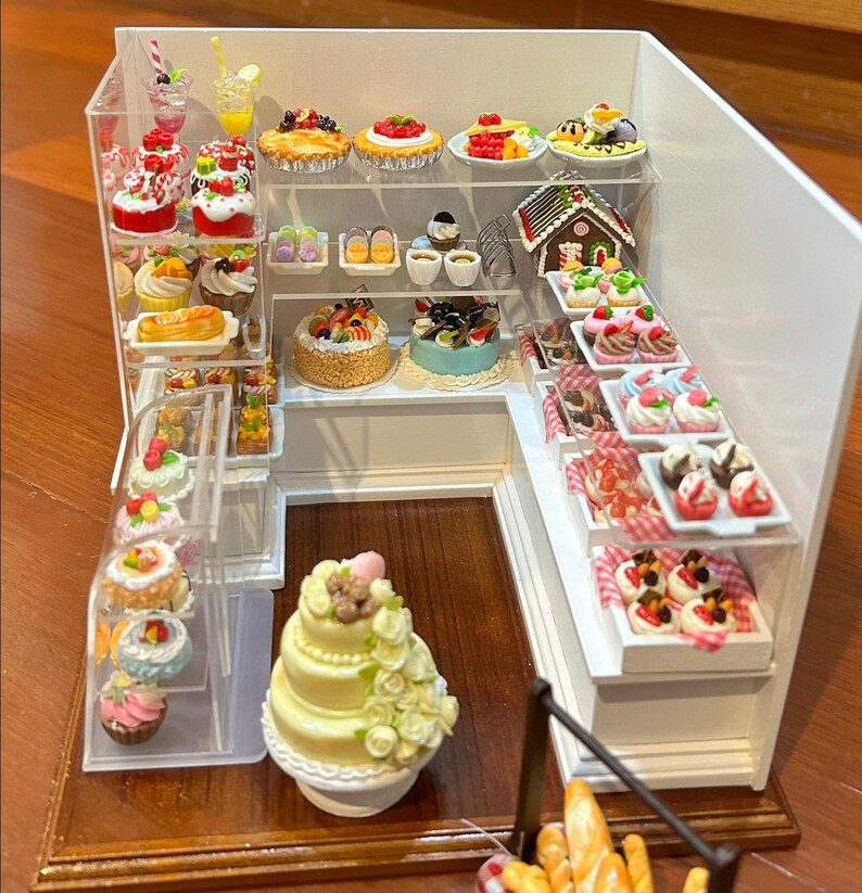 Free Shipping Miniature Wooden Stand With Bakery,miniature Bakery