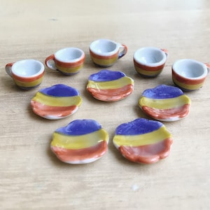 5 Miniature Empty Coffee Cup Set Miniature,Dollhouse Coffee Cup,Miniature Coffee,Dollhouse Coffee,Mini Coffee Cup,Dollhouse DIY